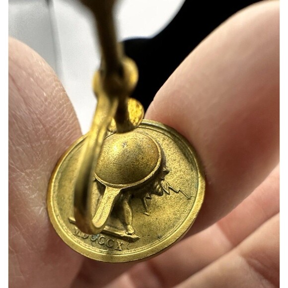 Vintage French Emperor Napoleon Bonaparte Coin Gold Tone Earrings Screw Back BR - Picture 7 of 11